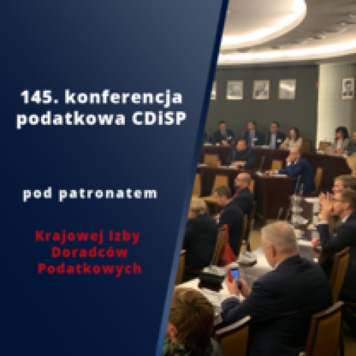 KIDP objęła patronatem 145. konferencję podatkową CDiSP WPiA UŁ 
