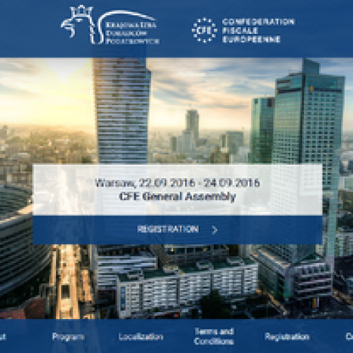 W Warszawie rozpocznie się Ogólne Zgromadzenie CFE, którego współorganizatorem jest Krajowa Rada Doradców Podatkowych