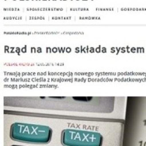 Dr Mariusz Cieśla o rządowych propozycjach zmiany systemu podatkowego w Polskim Radio 24